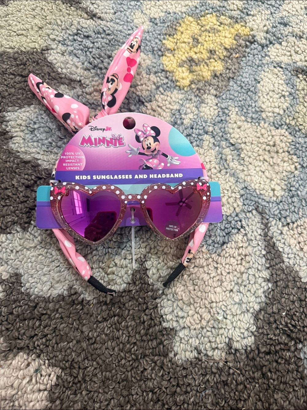 Disney Pink and Purple Minnie Heart Sunglasses with Minnie Headband
